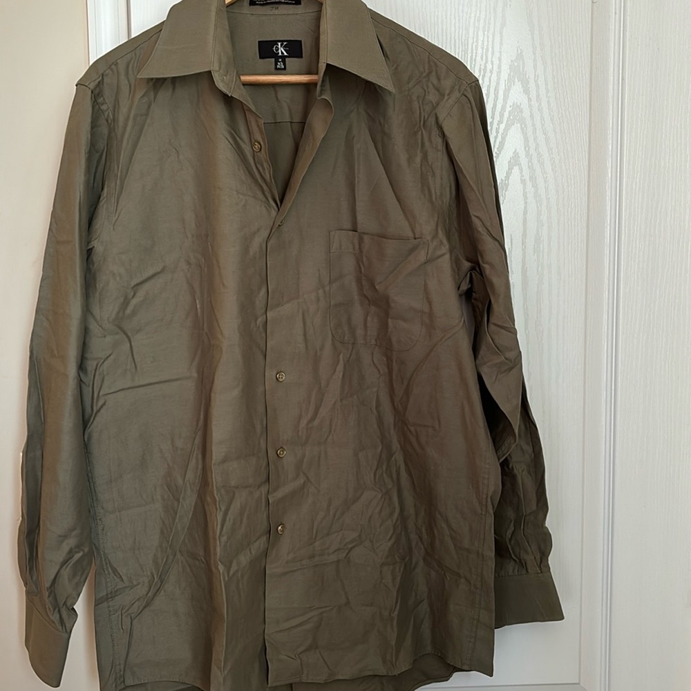 Calvin Klein Olive green mens shirt
